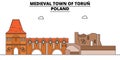 Poland , Torun , travel skyline vector illustration.