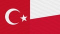 Poland and Turkey Two Half Flags Together