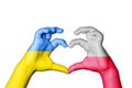 Poland Ukraine Heart, Hand gesture making heart