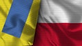 Poland and Ukraine Realistic Flag Ã¢â¬â Fabric Texture Illustration Royalty Free Stock Photo