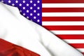 Poland and the United States. American and Polish flags Royalty Free Stock Photo