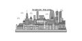 Poland, Warsaw city skyline isolated vector illustration, icons