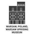 Poland, Warsaw, Warsaw Uprising Museum travel landmark vector illustration