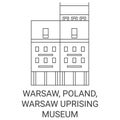 Poland, Warsaw, Warsaw Uprising Museum travel landmark vector illustration