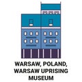 Poland, Warsaw, Warsaw Uprising Museum travel landmark vector illustration