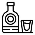 Poland wine bottle icon outline vector. Warsaw map