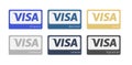 POLAND, WROCLAW - JULY 22, 2022: Collection of badges of the VISA international payment system. Vector variants for websites,