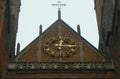 Poland, Wroclaw, Ostrow Tumski (Cathedral Island), Cathedral of St. John the Baptist, clock above the main portal