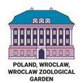 Poland, Wroclaw, Wrocaw Zoological Garden travel landmark vector illustration