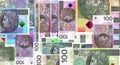 Poland Zloty 100 PLN banknotes abstract color mosaic pattern