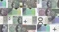 Poland Zloty 100 PLN banknotes abstract color mosaic pattern