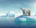 Polar bear above iceberg Royalty Free Stock Photo