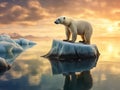 Ai Generated illustration Wildlife Concept of Polar Bear Balancing Royalty Free Stock Photo