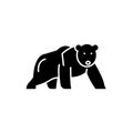 Polar bear black icon, vector sign on isolated background. Polar bear concept symbol, illustration Royalty Free Stock Photo