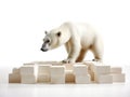 Polar bear is on the bullding blocks  Made With Generative AI illustration Royalty Free Stock Photo