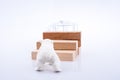 Polar bear is on the bullding blocks Royalty Free Stock Photo