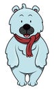 Polar Bear Coldly Cartoon Color Illustration Royalty Free Stock Photo