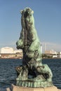 Polar Bear with cubs bronze statue, Copenhagen, Denmark