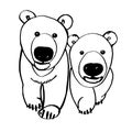 Polar Bear Day Vector Illustration for coloring Royalty Free Stock Photo