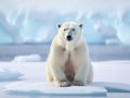 Polar bear on drift ice edge with snow and water in sea. White animal in the nature habitat north Europe Svalbard Royalty Free Stock Photo