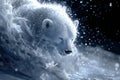 Polar bear emerging from its den beneath the ice. Royalty Free Stock Photo