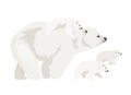 Polar bear family flat color vector illustration Royalty Free Stock Photo