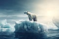 Polar bear on floating iceberg. Generate Ai Royalty Free Stock Photo