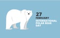 Polar bear hand drawn illustration, flat style Royalty Free Stock Photo