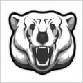 Polar bear head - black and white vector illustration Royalty Free Stock Photo