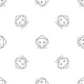 Polar bear head pattern seamless vector Royalty Free Stock Photo