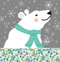 Polar bear holiday vector illustration