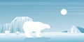 Polar bear in ice arctic landscape, north winter scene, wild animals in cold climate Royalty Free Stock Photo