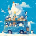 Polar Bear Ice Cream Party, Fun Adventure Awaits!