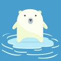 Polar bear on an ice floe. concept of global warming. Royalty Free Stock Photo