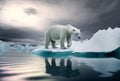 polar bear on the ice floe Royalty Free Stock Photo