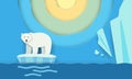 Polar Bear On Ice Floe Melting Iceberg And Global Warming Royalty Free Stock Photo