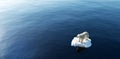 Polar bear on ice floe. Melting iceberg and global warming Royalty Free Stock Photo