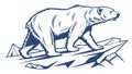 Polar Bear on Iceberg, Climate Change Awareness, vector design Generative AI Royalty Free Stock Photo