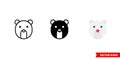 Polar bear icon of 3 types. Isolated vector sign symbol. Royalty Free Stock Photo
