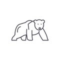 Polar bear line icon concept. Polar bear vector linear illustration, symbol, sign Royalty Free Stock Photo