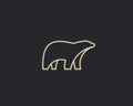 Polar bear linear logo. Animal vector logotype