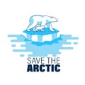 Polar bear with little bear cub vector illustration Royalty Free Stock Photo