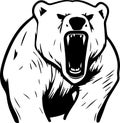 Polar Bear Logo Monochrome Design Style