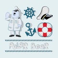 Polar Bear and marine elements design.