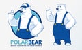 Polar Bear Car Wash Mascot design