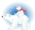 Polar Bear mom and baby Royalty Free Stock Photo