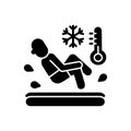 Polar bear plunge black glyph icon