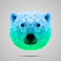 Polar bear poly gradient blue green