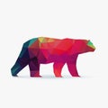 Polar bear polygon silhouette