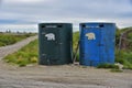 Polar bear proof garbage containers